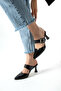 Ba04615 Women's Buckle-Closed Front Casual Evening Dress Shoes 8 cm Heeled Slippers - 3