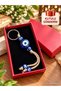 Glass Evil Eye Beaded Keychain Boxed Gift Blue Evil Eye Keychain