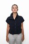 Women's Aura Snap Fastener Adjustable Waist Bomber Vest Marine - 6