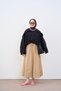 Women's Sailor Collar Jacket with Elastic Waist and Zipper, Navy Blue - 3