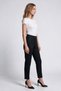 Women's High Waist Straight-Leg Fabric Trousers with Stitching Detail - 3