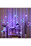 LED 5 pointed Star Curtain String Waterproof Fairy Lights with Remote and Battery+USB Dual Power