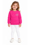 9809-26 Girl's Stone Embroidered Bow Detailed Crew Neck Sweatshirt 1–4 Years - 2