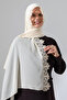 Needle Embroidered Lace Guipure Shawl Demor Mevlüt Prayer Coverlet Cream (Snl)