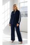 Women's Plus Size Long Sleeve Polo Collar Side Stripe Tracksuit Set 8306-27