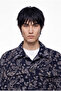 Men's Floral Printed Relax Fit Jean Jacket Navy Blue - 2