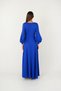Crepe Fabric Sleeves Tulle Evening Dress - COBALT BLUE BLUE - 5