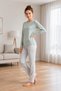 Women's Winter Viscose Pajama Set Long Sleeve Crew Neck Patterned Trousers m L XL XXL 89-160 - 2