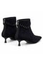 Women's Pointed Toe Thin Heeled Ankle Detailed Back Zipper Boots - 2