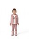 Girl's Plush Vest, Floral Patterned Blouse and Leggings 3-Piece Combination Set - 2