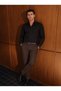 Black 100% Cotton Breathable Easy-Iron Long Sleeve Slim Fit Shirt Gk 766 - 5