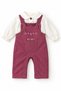 Baby Girl Floral Embroidered Salopet Jumpsuit and Shirt Set