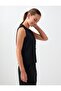 Black Low-Cut Detailed Japanese Jacquard Vest - 5
