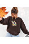 Embroidered Cat Printed Oversize Basic Unisex Cotton Sweatshirt - 2