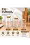 Mini Borosilicate Glass Spice Jar and Jar Set with Bamboo Lids, Set of 3 with Seals - 2
