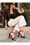 Brown Patent Leather Cross Strap Heeled Shoes - 3