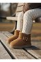 Daily School Nursery Girls Boys Baby Kids Suede Look Velcro Inside Wool Warm Winter Mini Boots - 4