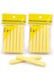 CHIVEY Disposable Compressed Facial Sponge Sticks, Portable Makeup Remover and Facial Cleansing Sponges, Yellow, Pack of 2 (24 Sticks)