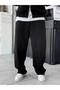 Black Basic Loose Fit Shawl Collar Tracksuit Pm-110 - 2