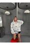 Women's Black Heart Oversized Long Sleeve Hooded Sweatshirt - 3