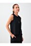 Black Low-Cut Detailed Japanese Jacquard Vest - 3