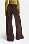 Women's Coffee W6-81 Palazzo Fit Smooth Velvet Fabric Trousers - 2