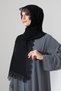 Needle Embroidered Lace Guipure Scarf Demor Mevlüt Prayer Cover Daisy Motif Black (Snl) - 7