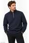 Men's Vertical Half-Zip Collar Pique Long Sleeve Sweatshirt 4019