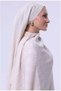 Alia Shawl - Logo Patterned - Ecru - 3