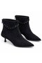 Women's Pointed Toe Thin Heeled Ankle Detailed Back Zipper Boots - 6