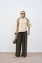 Women's Double Color Detail Double Pocket Suit Dark Green - 2