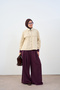 Women's Double Color Detail Double Pocket Suit Plum - 3