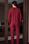 Burgundy Deer Embroidered Cotton Lycra Knitted Pajama Set 26241802-4 - 3