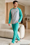 Green Deer Embroidered Cotton Lycra Knitted Pajama Set 26241802-5 - 2