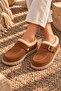 Women's Suede Orthopedic Winter Slippers – Faux Fur and Ankle-Strap Buckle - 5