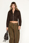 Lumste women's zippered pocket coffee brown jacket - 5