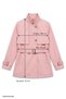 Belted Stand Collar Lined Pink Short Trench Coat - 3