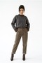 Women's Brown Orange Patterned Knitwear Sweater - 3