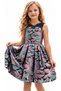 Girl's Jacquard Evening Dress with Pearl Stone Detail, Satin Bow, and Buckle Accessories - 4