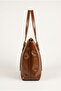 Women's Tan Color Shoulder Bag with Zipper for Daily Use Adjustable Shoulder Strap Tote Bag - 6