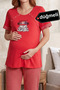 Maternity & Postpartum Pajama Set with Teddy Bear Breastfeeding Button - 3