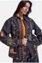 Women's Dark Denim Jacket 1W6-10 Oversize Special Embroidery Pattern Design Denim Jacket