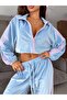 3 Striped Detail Velvet Suit - 2