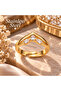 Gold Color Adjustable Zircon Stone Antiallergic Steel Ring