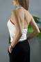 Halter Neck Satin Belt Detailed Jumpsuit - 7