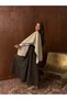 Contrast Stitched Buckle Detailed Poncho / Cape Beige- 0029 - 3