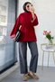 Premium Side Slit Waist Tie Blouse - Red - 8
