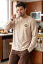 Skin Color Embroidered Cotton Lycra Knitted Pajama Set 26241801-1
