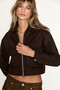 Lumste women's zippered pocket coffee brown jacket