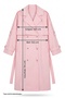 Double Button Lined Pink Trench Coat - 4